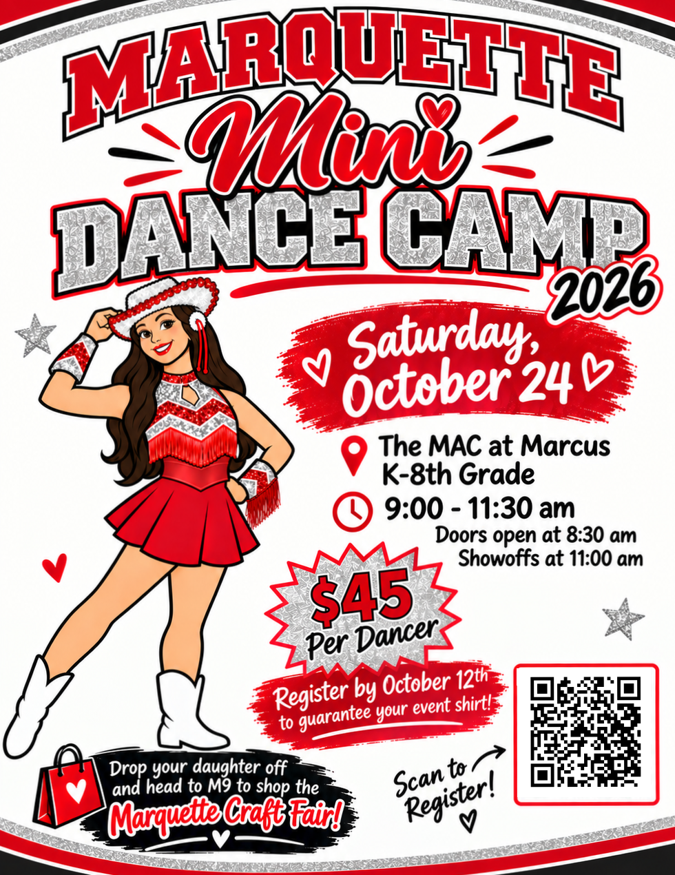 2026 Marquette Mini Dance Camp Flyer